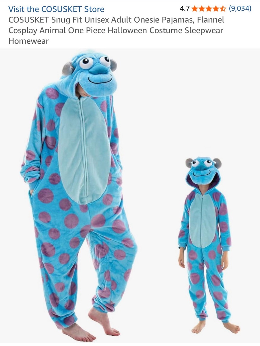 Blue Polka Dot Monster Onesie with Hood